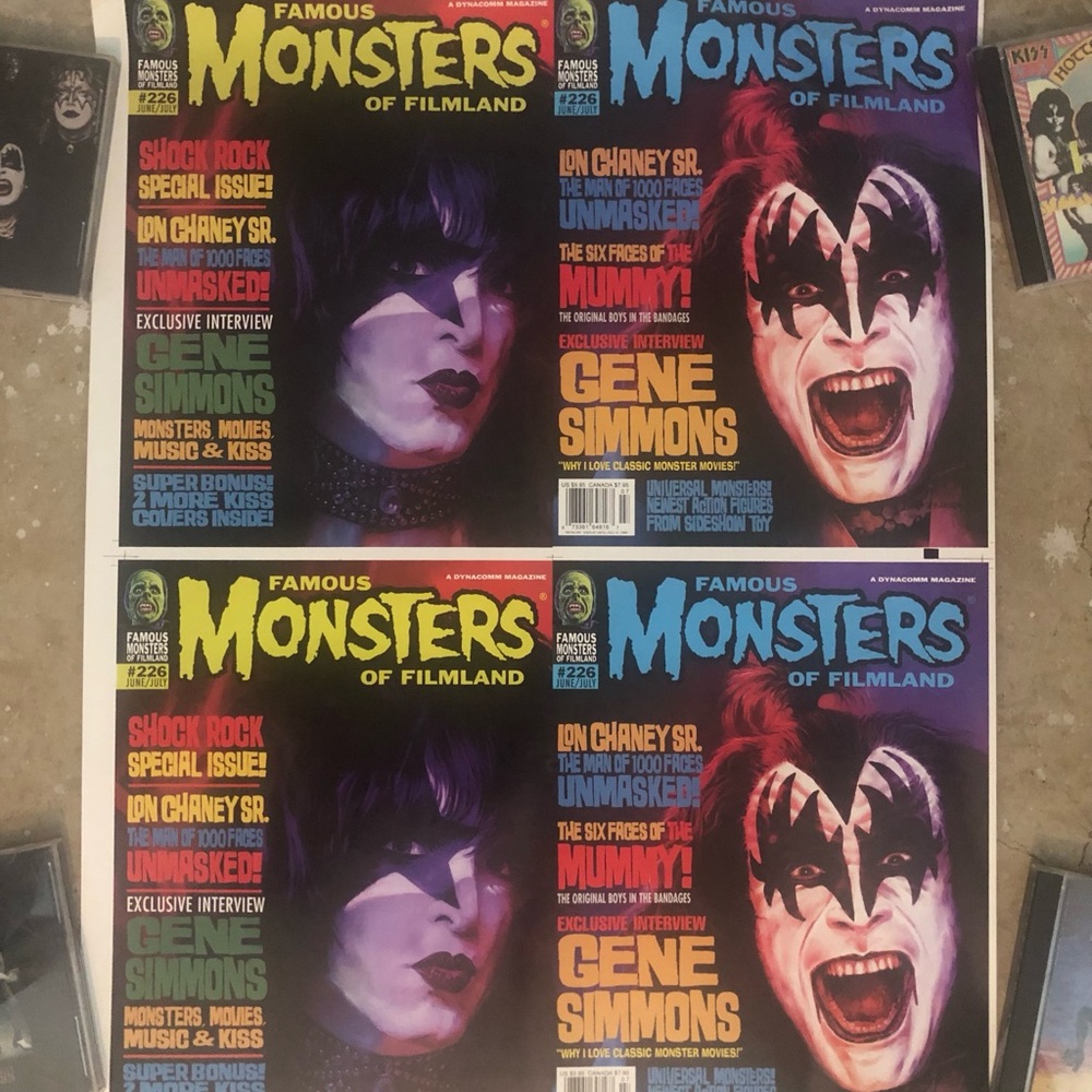 KISS BAND - Famous Monsters of Filmland Double Sided Magazine Cover Poster! New!